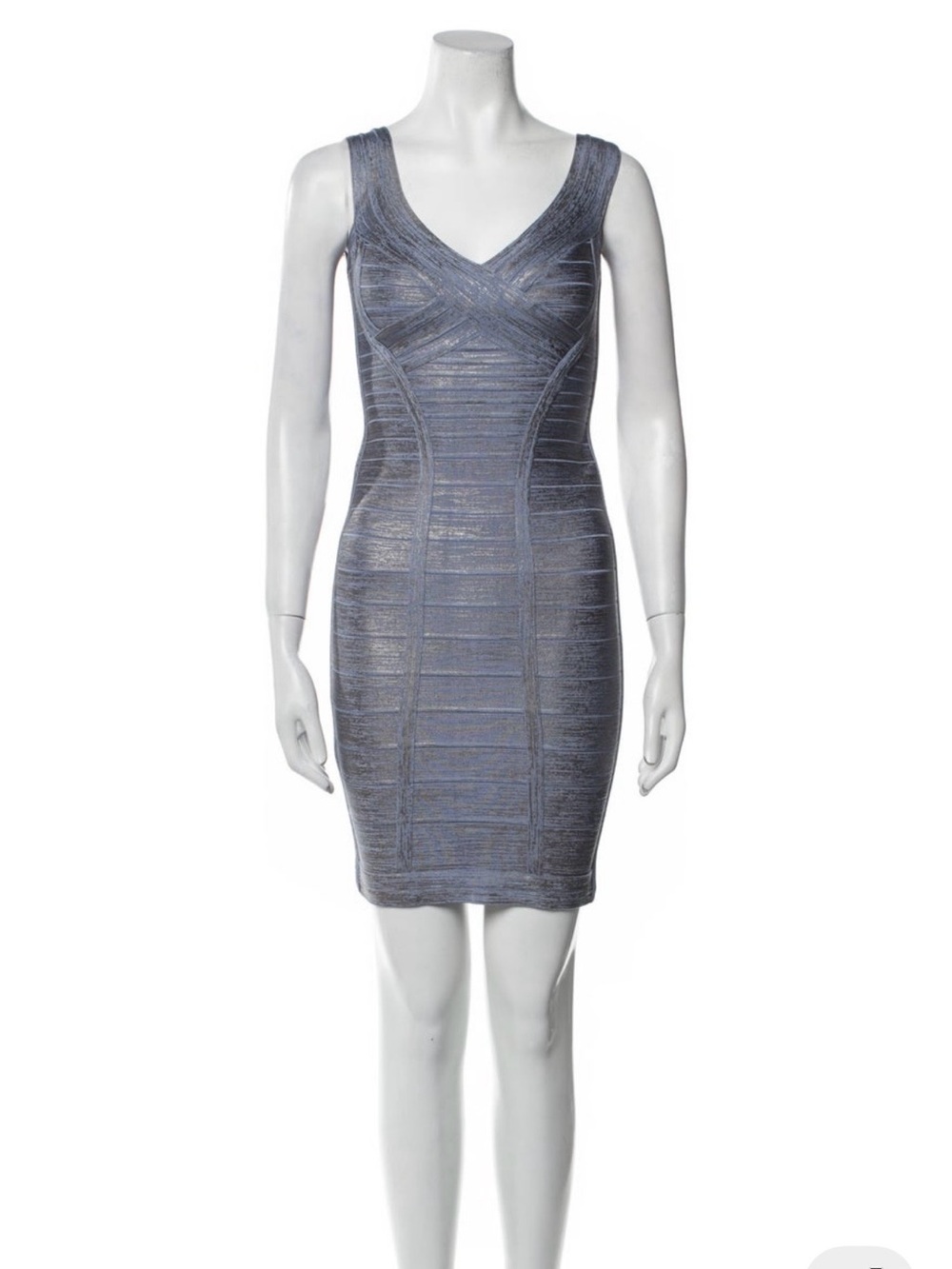 Sleeveless Bodycon V-Neck Dress in Heather Gray